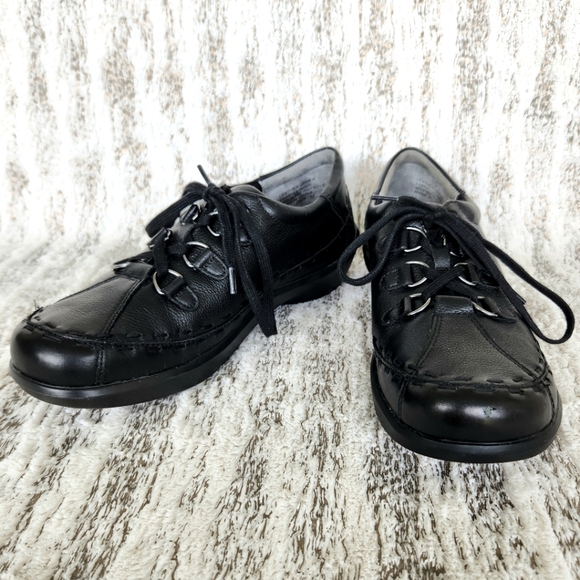 Ziera "Allsorts" Super Support Black Leather Sneaker Shoes | Women's Size 39.5 - Picture 2 of 12